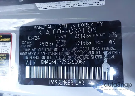2025 Kia K5 Gt-Line from USA, damaged, VIN KNAG64J77S5290062